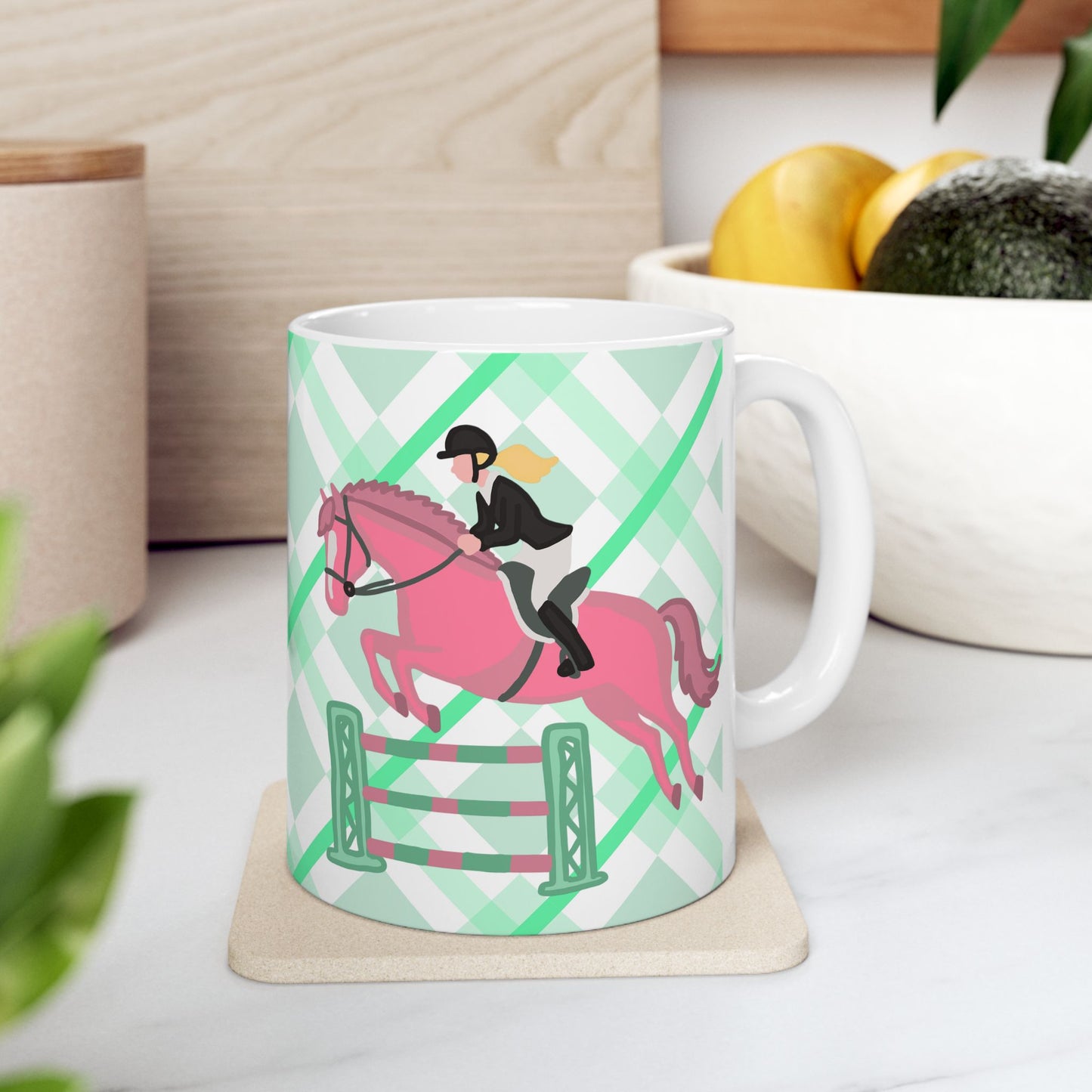 Hunter Jumper Horse Ceramic Coffee Mug | Show Jumping Art | 11oz & 15oz