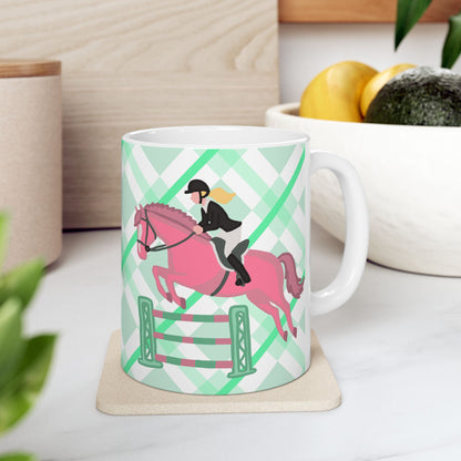 Hunter Jumper Horse Ceramic Coffee Mug | Show Jumping Art | 11oz & 15oz