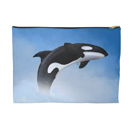 Orca Whale Marine Animal Accessory Pouch Makeup Travel Zip Bag