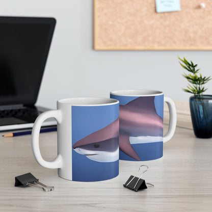 Great White Shark Coffee Mug Ceramic With Bold Ocean Artwork In Vibrant High Definition Color