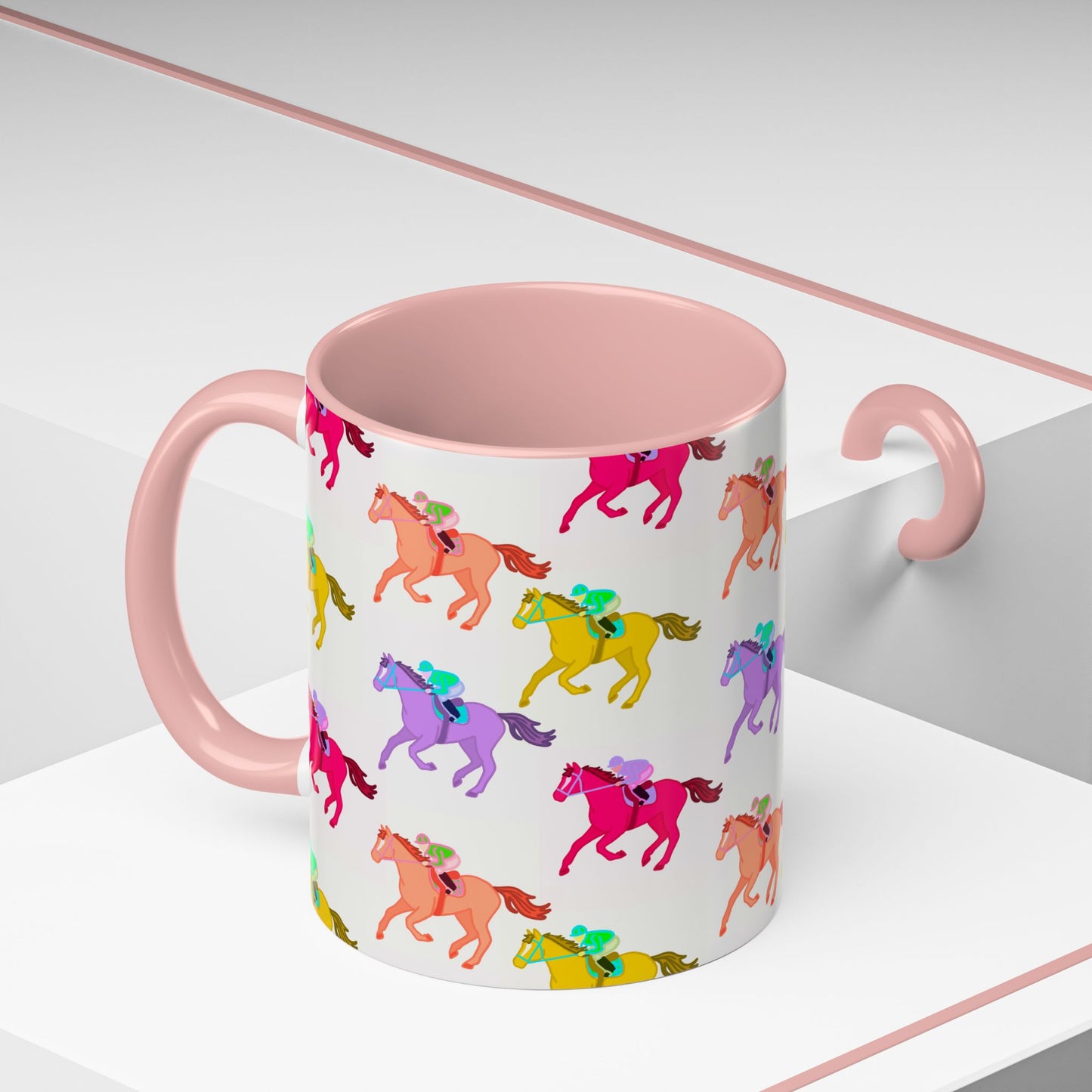 Kentucky Derby Racehorse Accent Coffee Mug | Race Day Gift | 11oz & 15oz