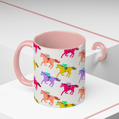 Kentucky Derby Racehorse Accent Coffee Mug | Race Day Gift | 11oz & 15oz