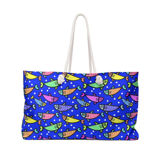 My Sand Bag™ Happy Fish 2 Beach Weekender Bag | Coastal Travel Bag