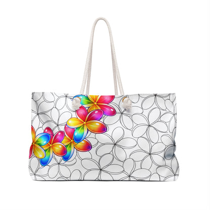 My Sand Bag™ Plumeria Weekender — Tropical Floral Beach Bag