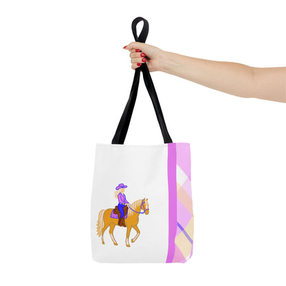Western Trail Rider and Horse Tote Bag - Western Cowgirl Carryall