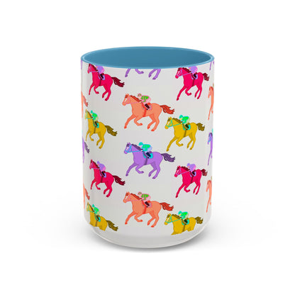 Kentucky Derby Racehorse Accent Coffee Mug | Race Day Gift | 11oz & 15oz