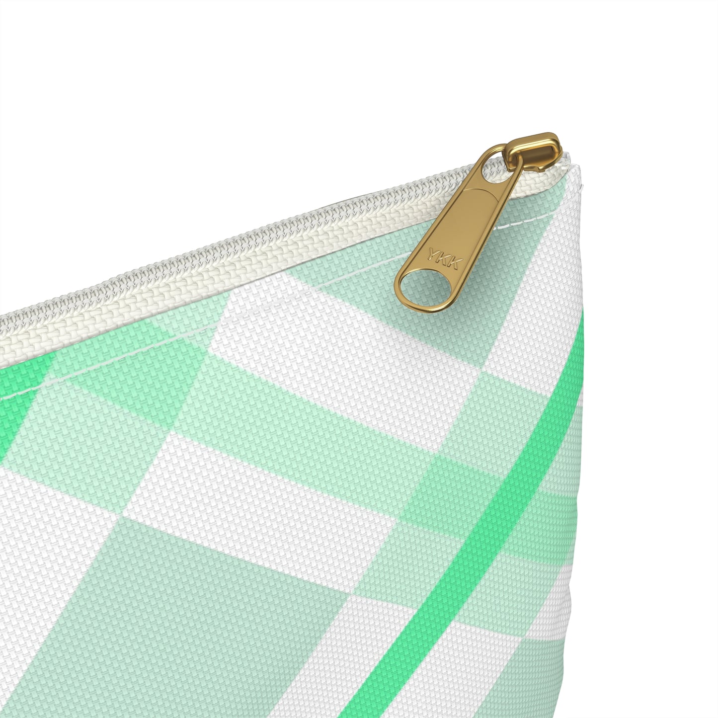 Equestrian Jumping Accessory Pouch — Mint Plaid Horse Rider Makeup Bag