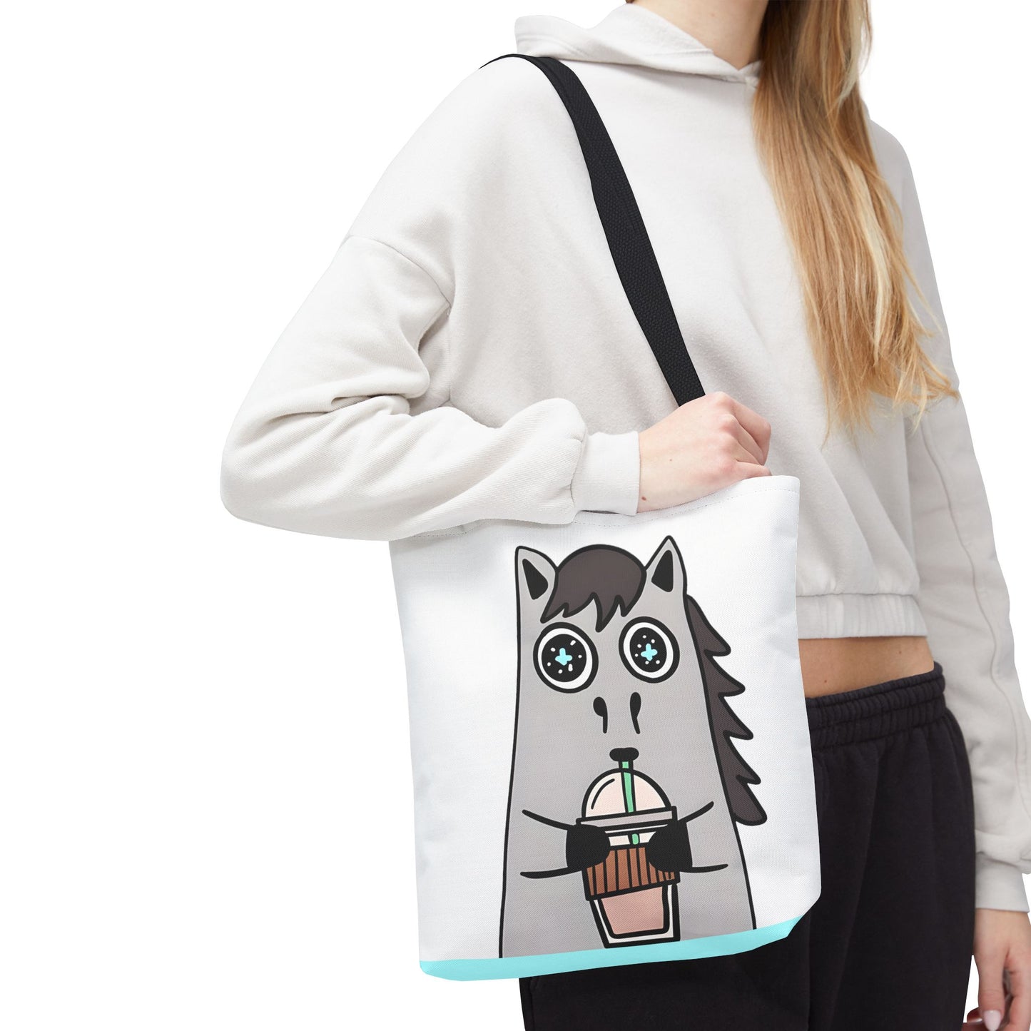 Coffee-Drinking Horse Frappuccino Tote Bag