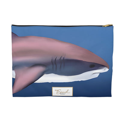 My Sand Bag Essentials Pouch Great White Shark Canvas Zip Pouch
