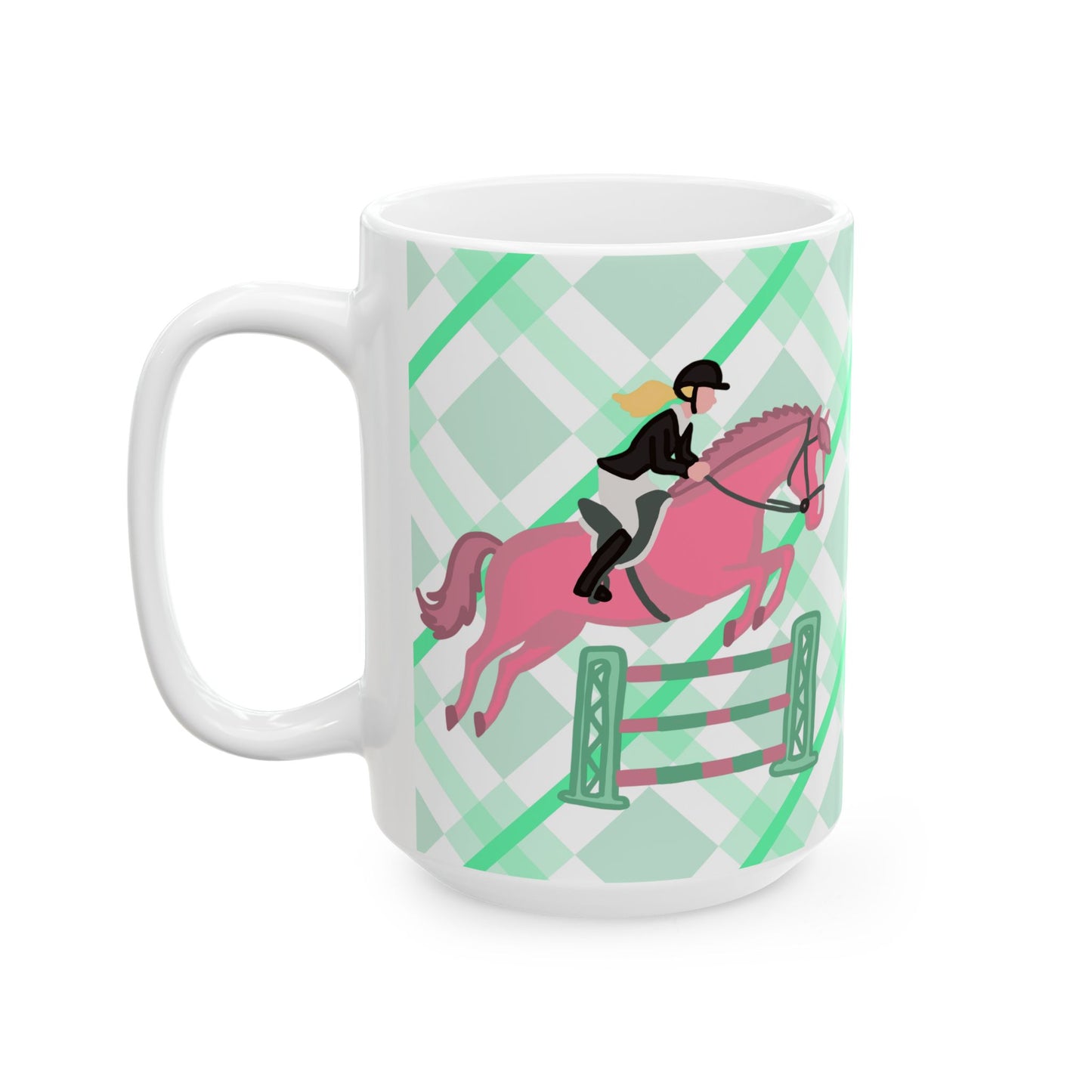 Hunter Jumper Horse Ceramic Coffee Mug | Show Jumping Art | 11oz & 15oz
