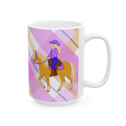 Trail Rider Western Horse Ceramic Coffee Mug | Cowgirl Art | 11oz & 15oz