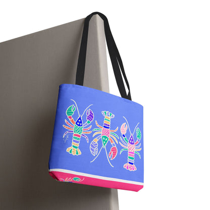 Hand-Drawn Lobster Tote Bag — Beachy Seafood Shellfish Market Tote