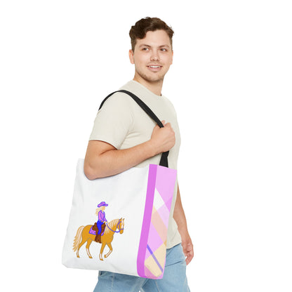 Western Trail Rider and Horse Tote Bag - Western Cowgirl Carryall