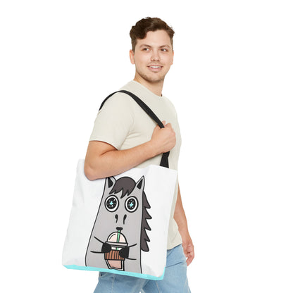 Coffee-Drinking Horse Frappuccino Tote Bag