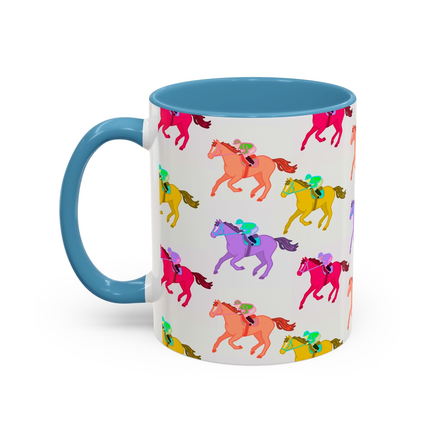 Kentucky Derby Racehorse Accent Coffee Mug | Race Day Gift | 11oz & 15oz