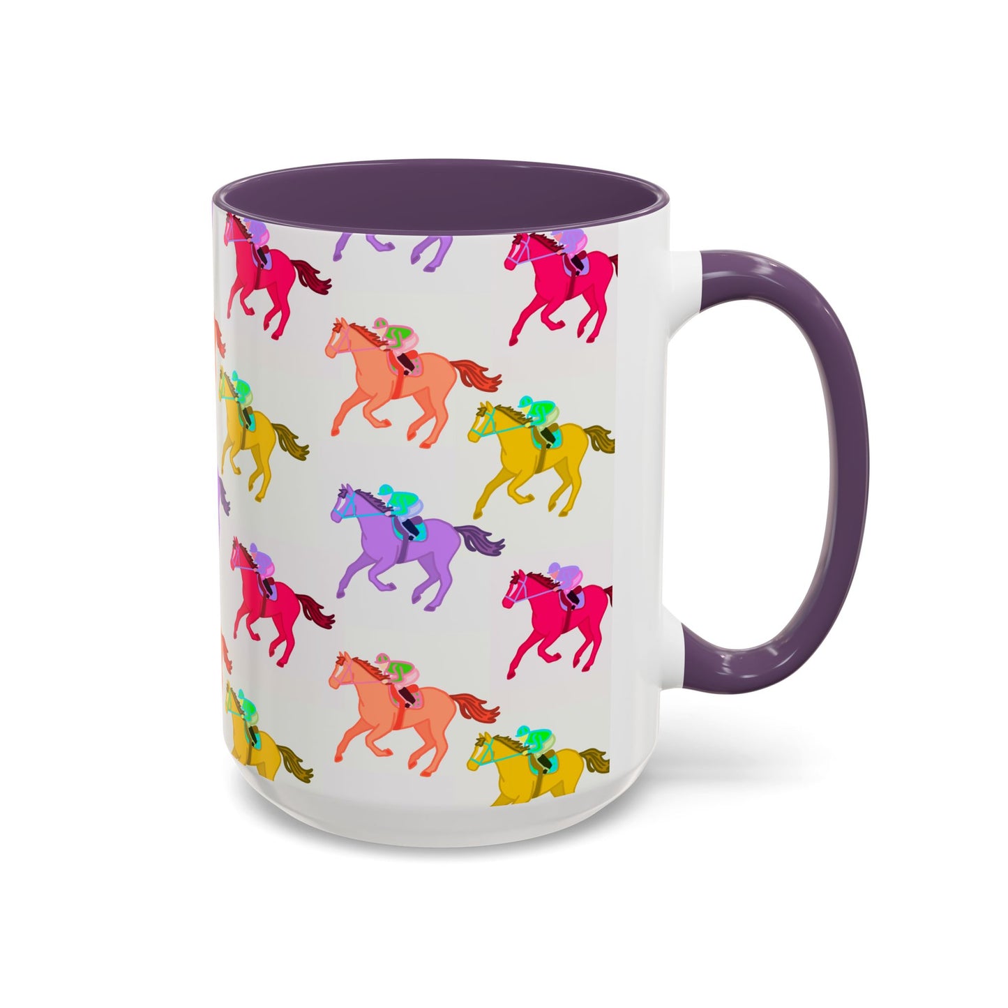 Kentucky Derby Racehorse Accent Coffee Mug | Race Day Gift | 11oz & 15oz
