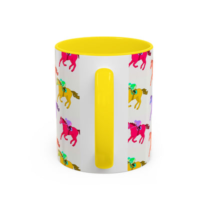 Kentucky Derby Racehorse Accent Coffee Mug | Race Day Gift | 11oz & 15oz