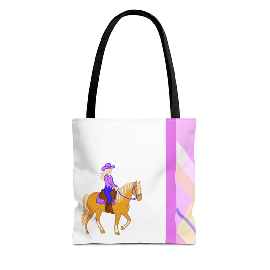 Western Trail Rider and Horse Tote Bag - Western Cowgirl Carryall