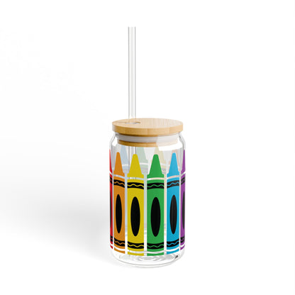 Teacher Appreciation Sipper Glass | 16oz Back to School Glass Can with Straw