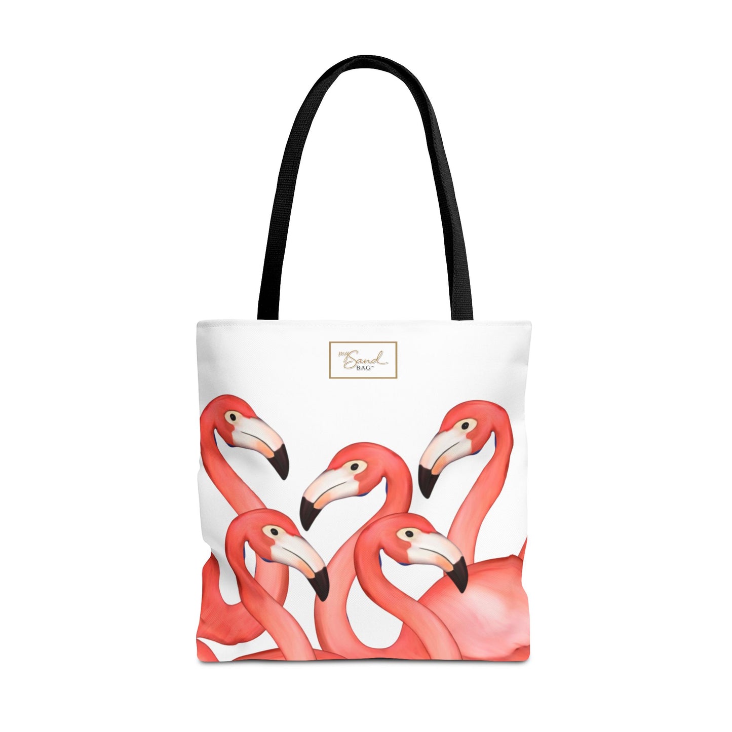 My Sand Bag Flamingos Tote Reusable Shopping Tote Durable Polyester Beach Bag