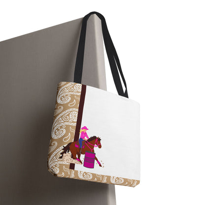 Barrel Racing Tote Bag | Cowgirl Western Patterned Tote | 3 Sizes