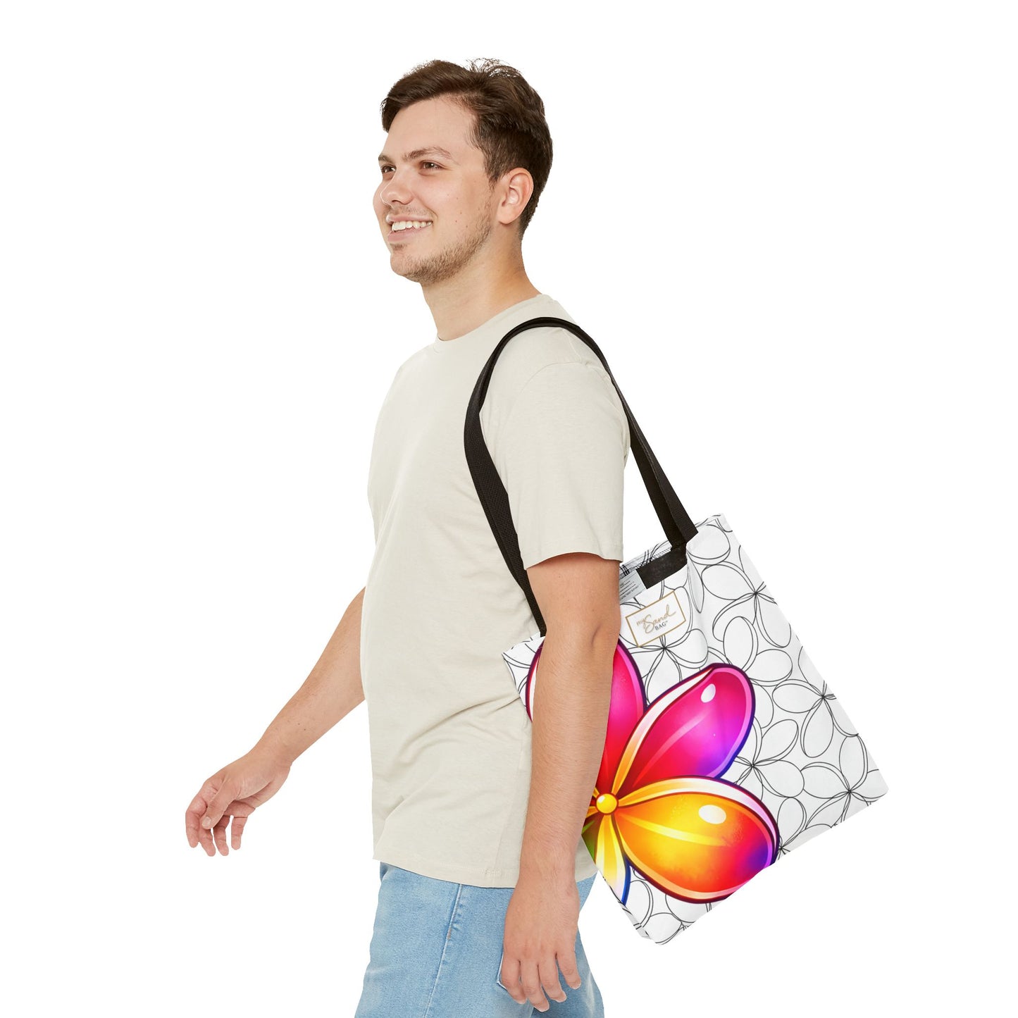 My Sand Bag Plumeria Tote Reusable Hawaiian Shopping Bag