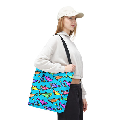 My Sand Bag Happy Fish Tote Reusable Beach Shopping Tote