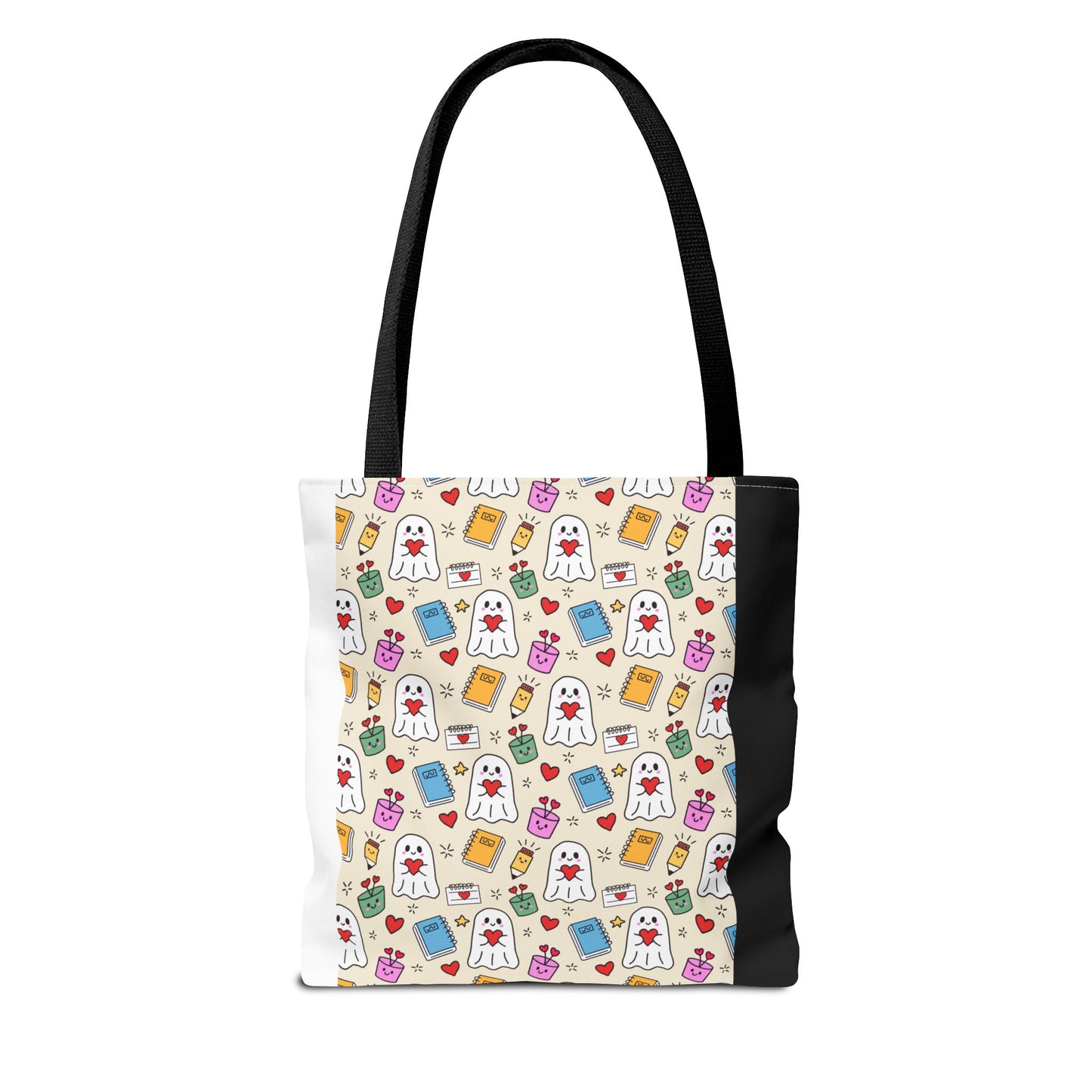 Ghost School Supplies Teacher Tote Bag | Kawaii Halloween Book Bag | 3 Sizes