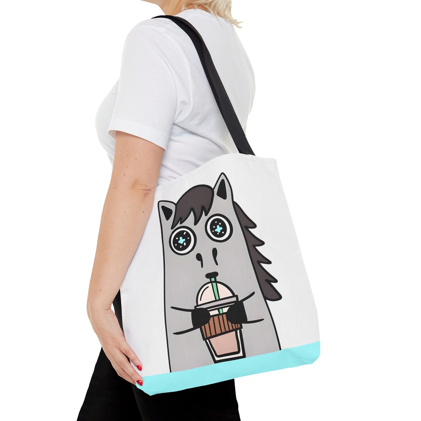 Coffee-Drinking Horse Frappuccino Tote Bag