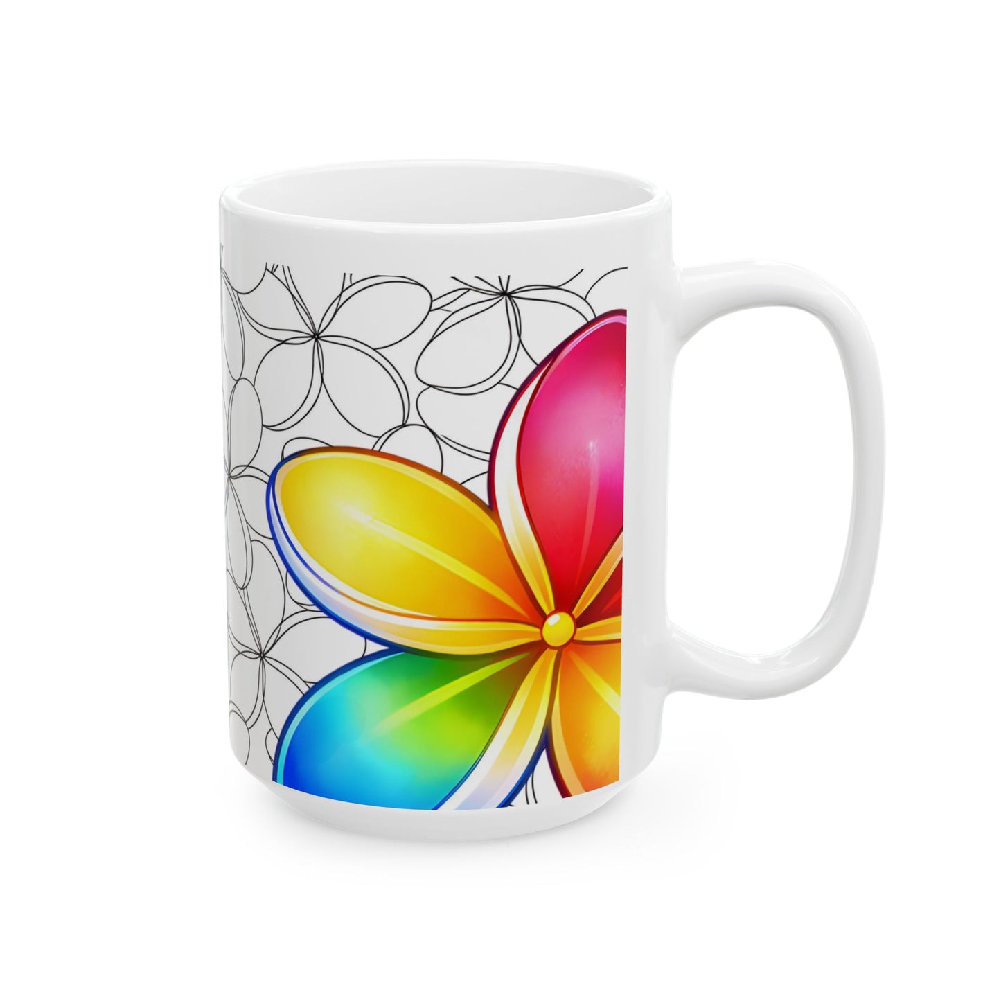 Plumeria Hawaiian Coffee Mug Floral Island Tropical Ceramic Mug For Morning Brew Gift Idea