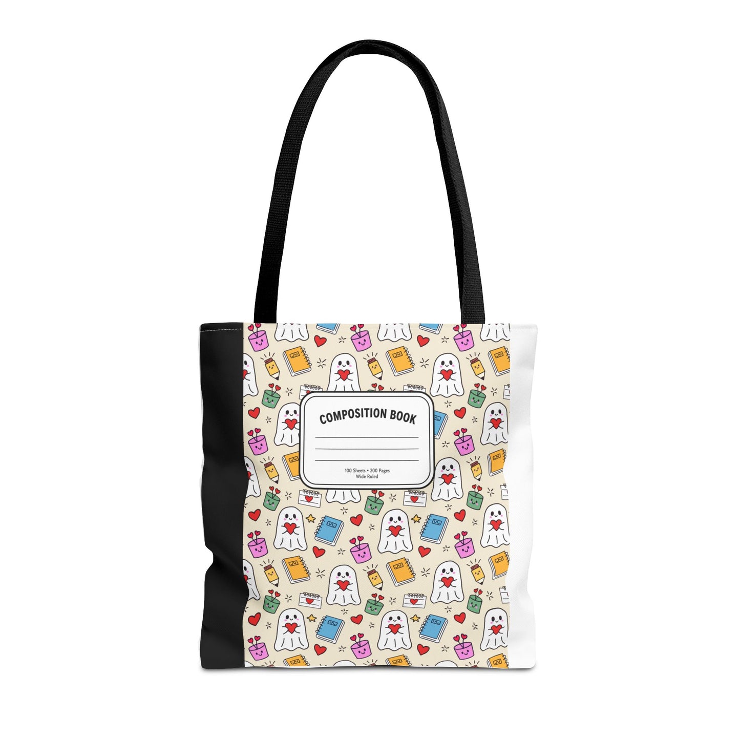 Ghost School Supplies Teacher Tote Bag | Kawaii Halloween Book Bag | 3 Sizes