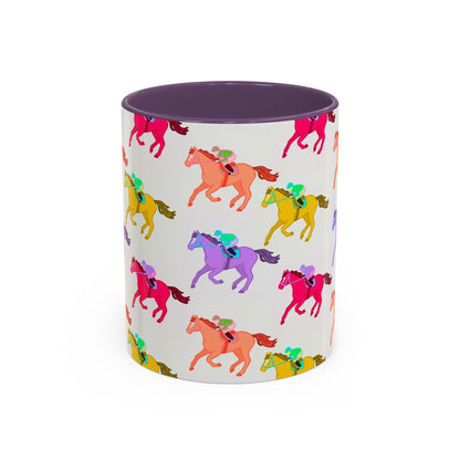 Kentucky Derby Racehorse Accent Coffee Mug | Race Day Gift | 11oz & 15oz