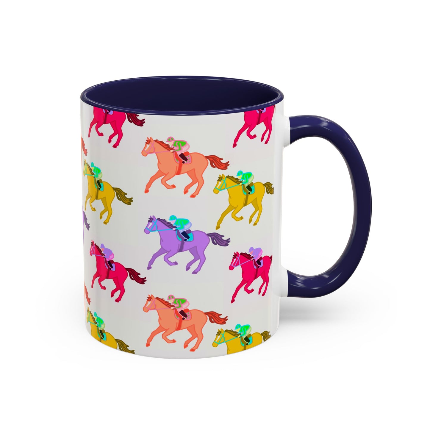 Kentucky Derby Racehorse Accent Coffee Mug | Race Day Gift | 11oz & 15oz