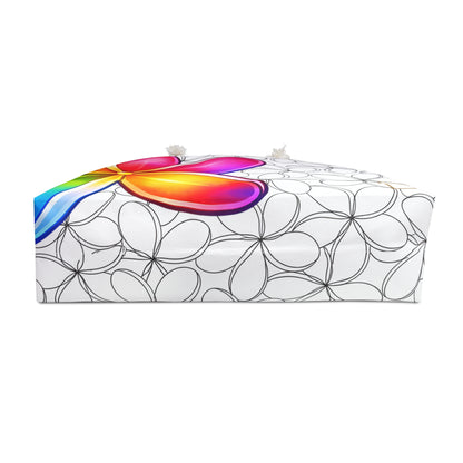 My Sand Bag™ Plumeria Weekender — Tropical Floral Beach Bag