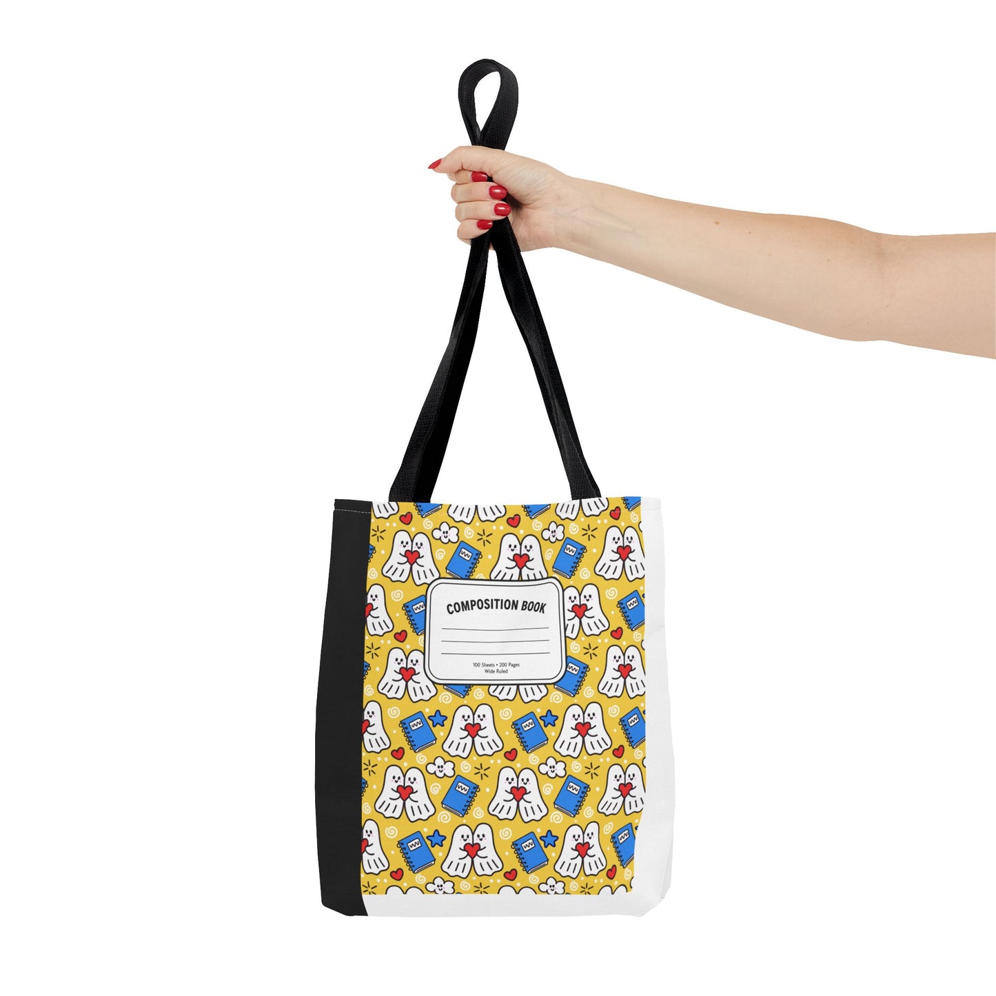 Kawaii Ghost Teacher Tote Bag | School Supplies Book Bag | 3 Sizes
