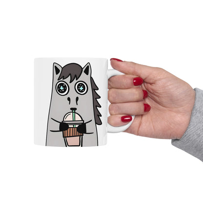 Frappuccino Horse Ceramic Mug — Horse Coffee Cup (11oz & 15oz)