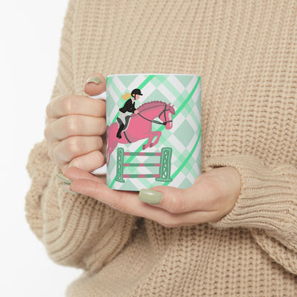 Hunter Jumper Horse Ceramic Coffee Mug | Show Jumping Art | 11oz & 15oz