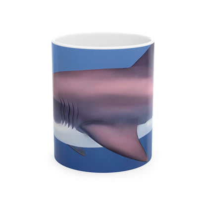 Great White Shark Coffee Mug Ceramic With Bold Ocean Artwork In Vibrant High Definition Color
