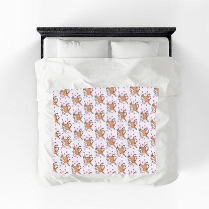 Plush Blanket — Palomino Horse with Hearts 50x60