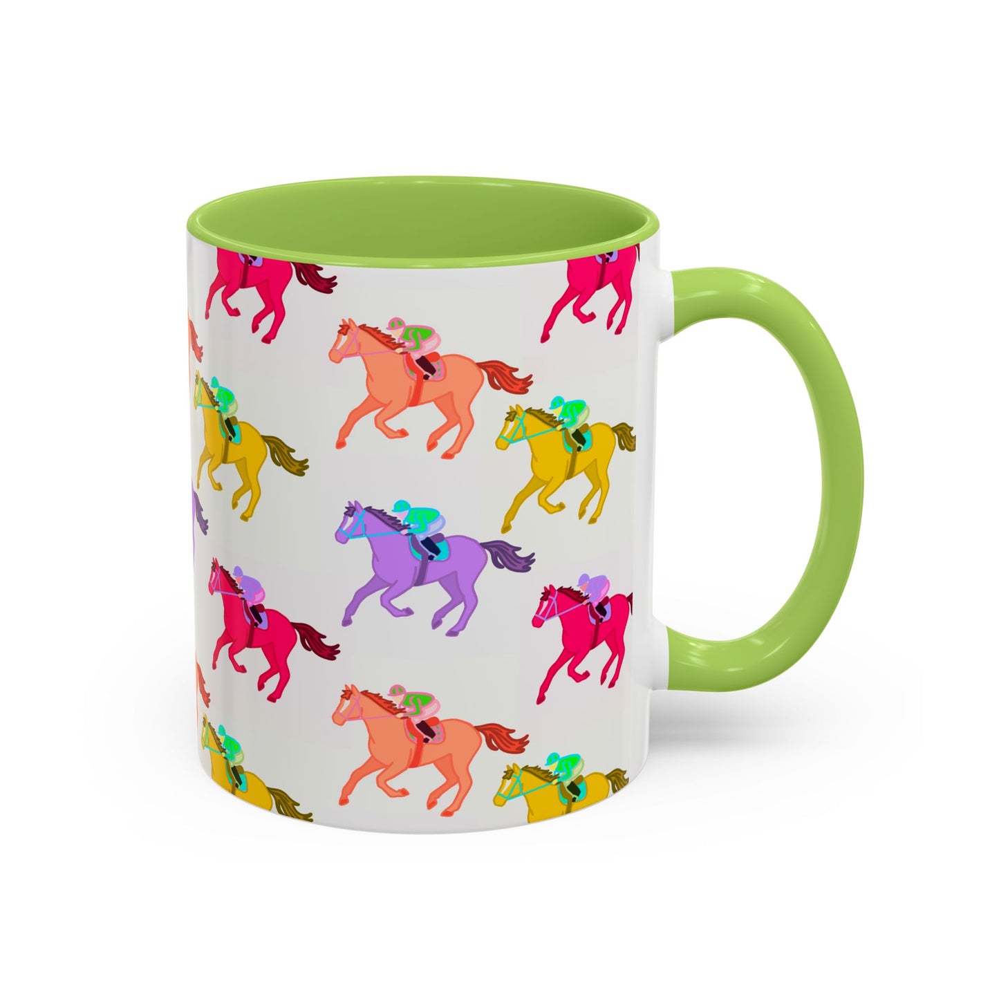 Kentucky Derby Racehorse Accent Coffee Mug | Race Day Gift | 11oz & 15oz