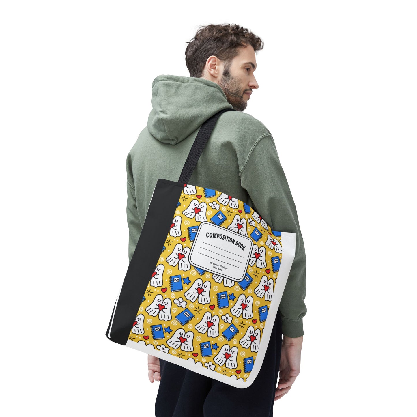 Kawaii Ghost Teacher Tote Bag | School Supplies Book Bag | 3 Sizes