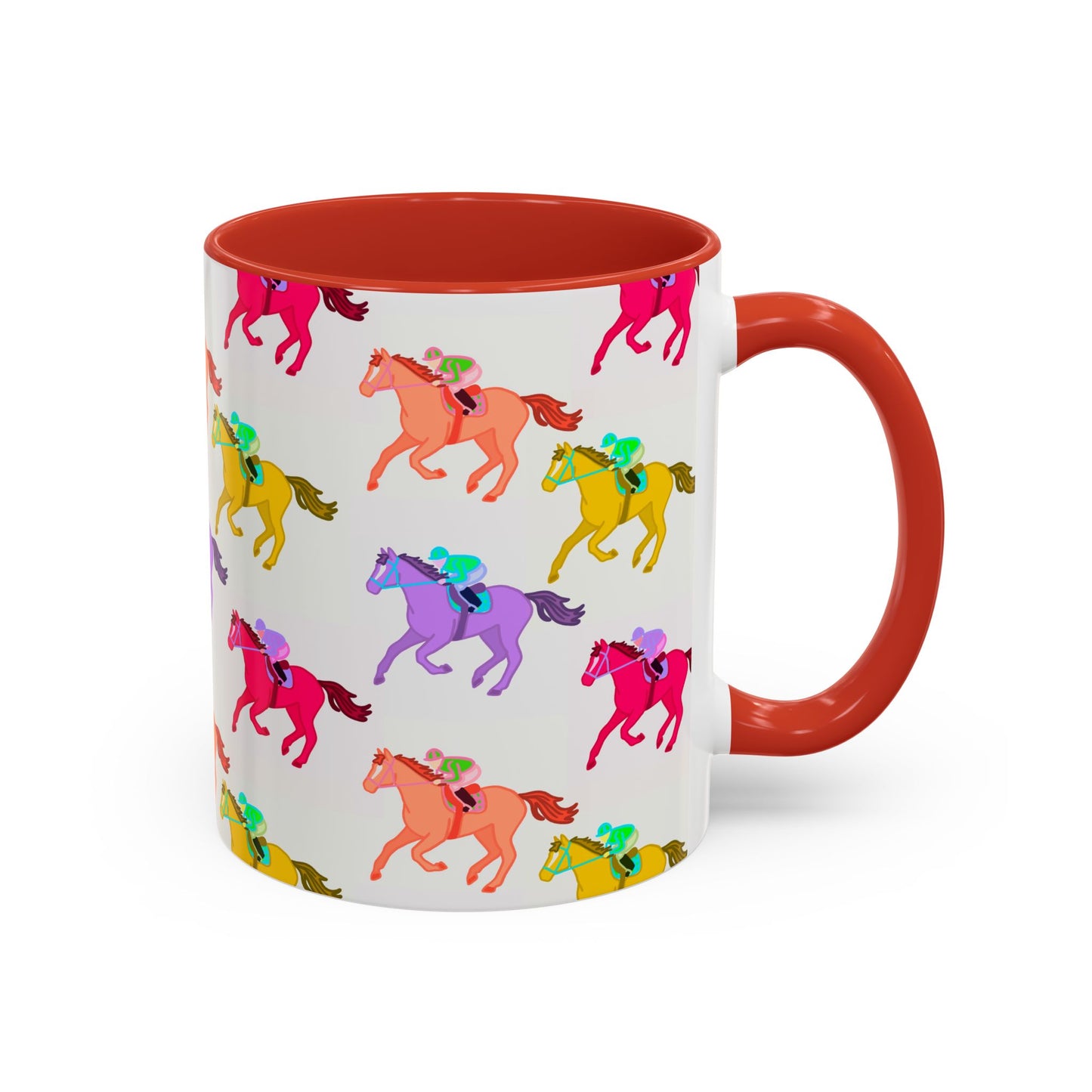 Kentucky Derby Racehorse Accent Coffee Mug | Race Day Gift | 11oz & 15oz