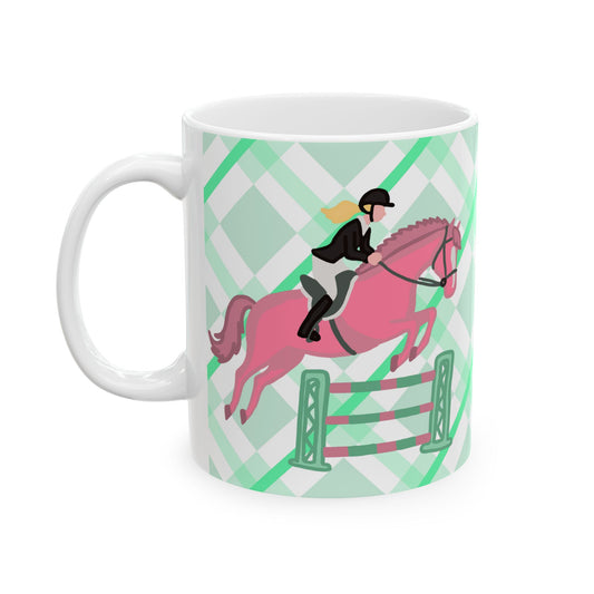 Hunter Jumper Horse Ceramic Coffee Mug | Show Jumping Art | 11oz & 15oz