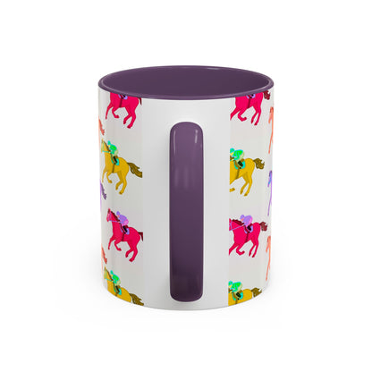 Kentucky Derby Racehorse Accent Coffee Mug | Race Day Gift | 11oz & 15oz