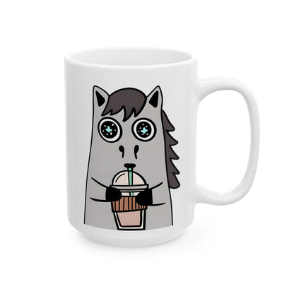 Frappuccino Horse Ceramic Mug — Horse Coffee Cup (11oz & 15oz)