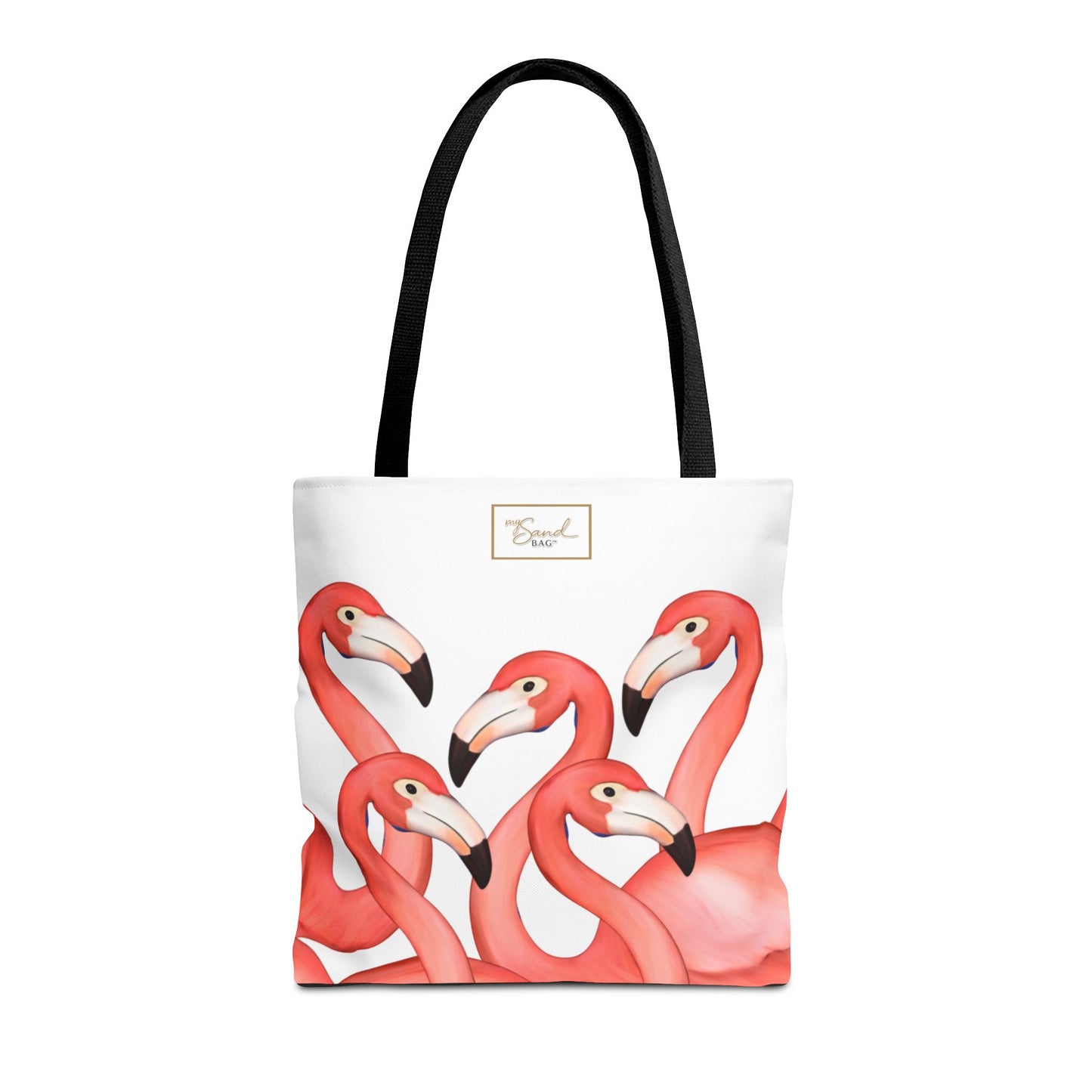 My Sand Bag Flamingos Tote Reusable Shopping Tote Durable Polyester Beach Bag