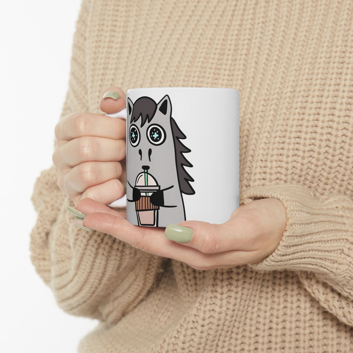 Frappuccino Horse Ceramic Mug — Horse Coffee Cup (11oz & 15oz)