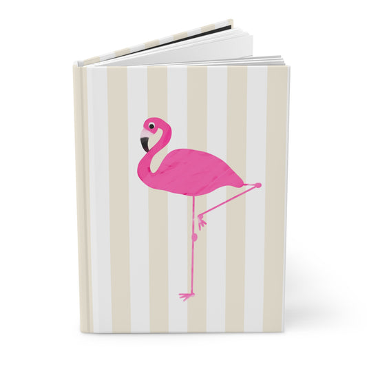 Flamingo Illustration Hardcover Journal With Matte Finish