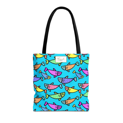My Sand Bag Happy Fish Tote Reusable Beach Shopping Tote