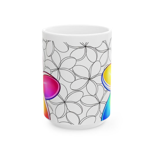 Plumeria Hawaiian Coffee Mug Floral Island Tropical Ceramic Mug For Morning Brew Gift Idea